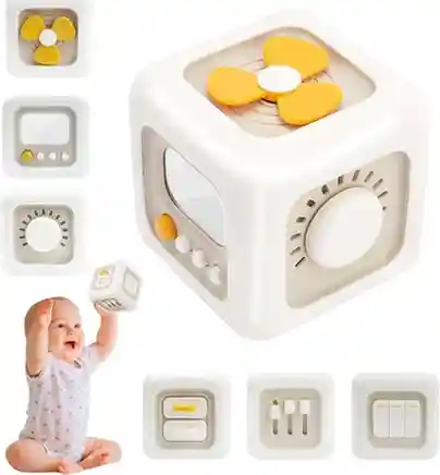 Brand Conquer Montessori Busy Cube for Toddlers 1-3,Car Travel Toys Busy Board Activity Cube,Learning Stocking